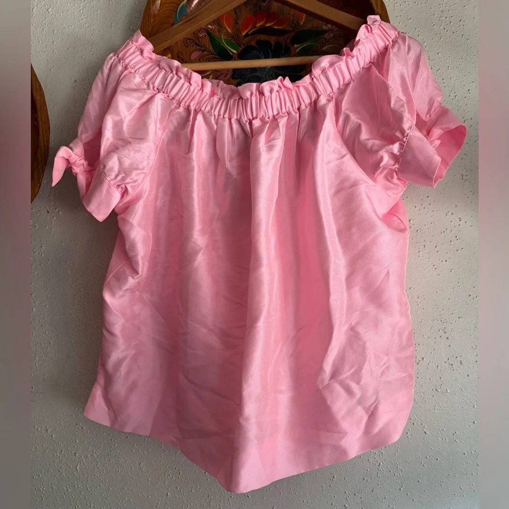 NWT J.Crew off-the-shoulder top in silk shantung Size 10 - Picture 4 of 8